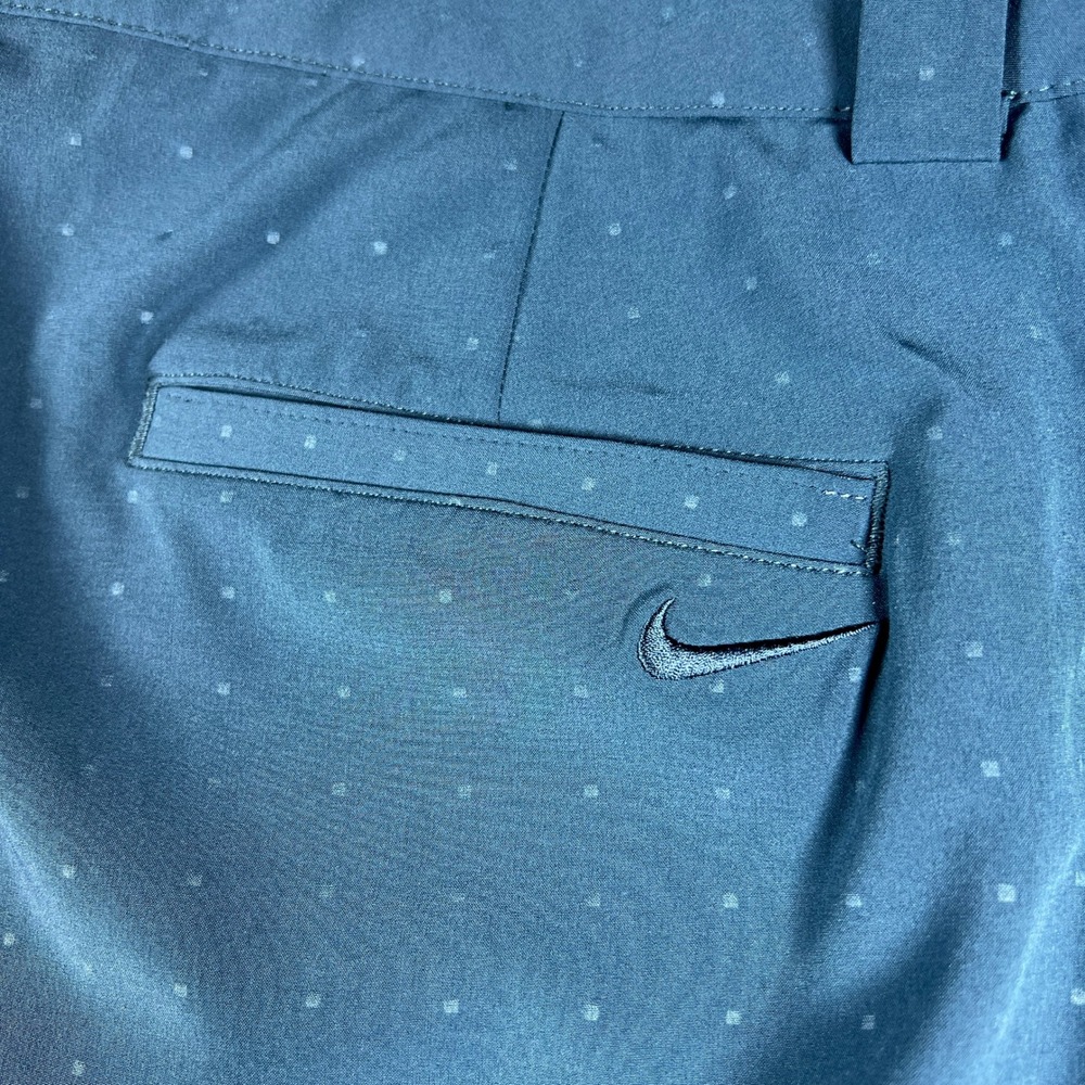 Nike Golf Tour Performance Dri-FIT Pants Womens 12 Blue Tonal Dot Zipper Pockets - Picture 9 of 12